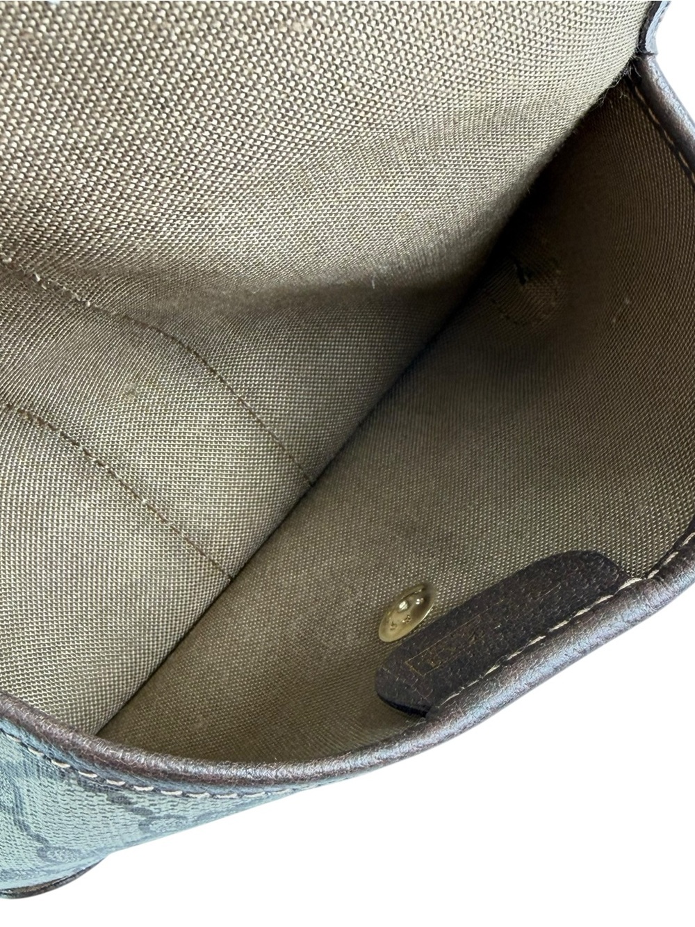 GUCCI Sherry Line Brown GG Canvas and Leather Trim Mini Clutch Pouch Coin Purse - Picture 13 of 17